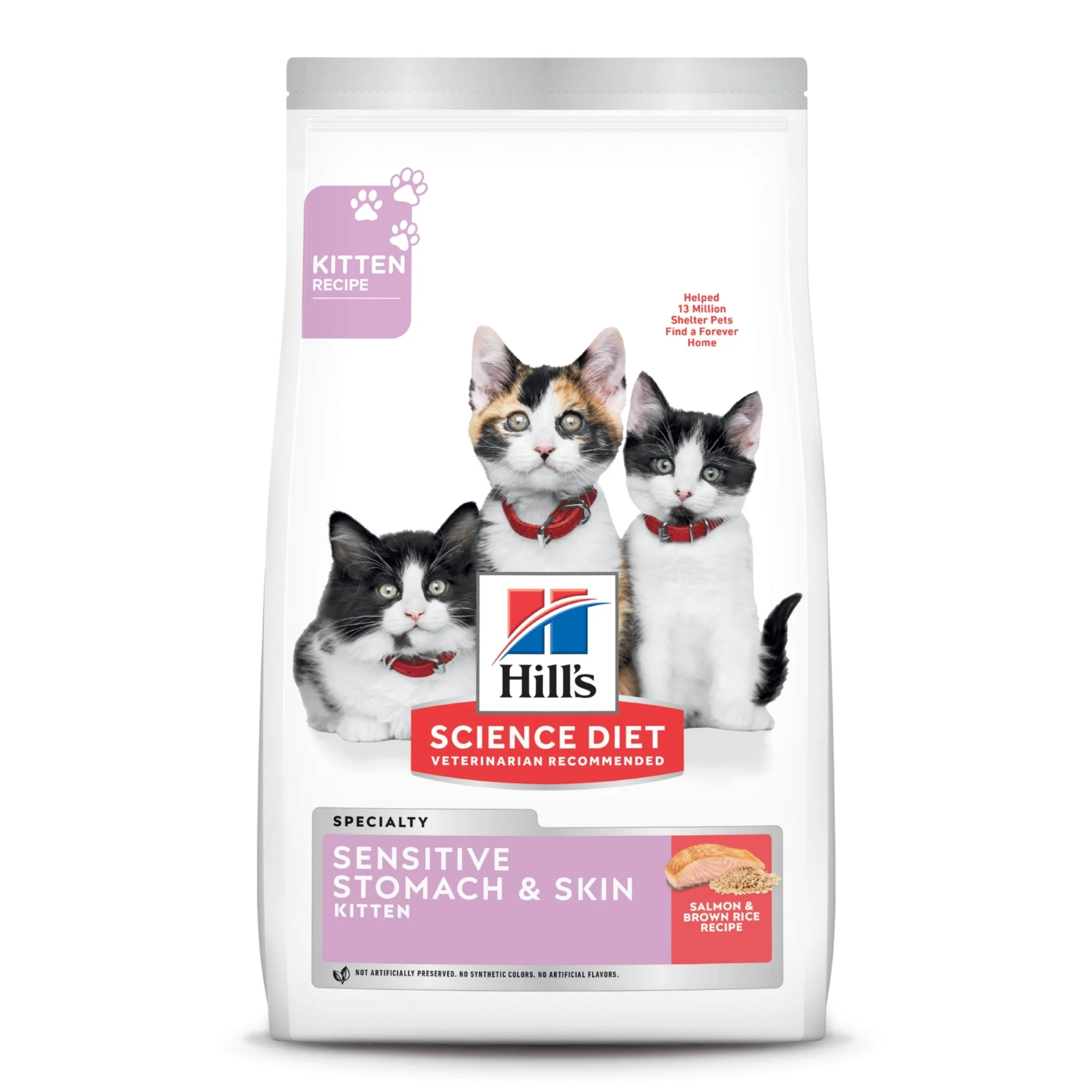 Hill's Science Diet Kitten Sensitive Stomach & Skin Salmon & Brown Rice Recipe Dry Cat Food