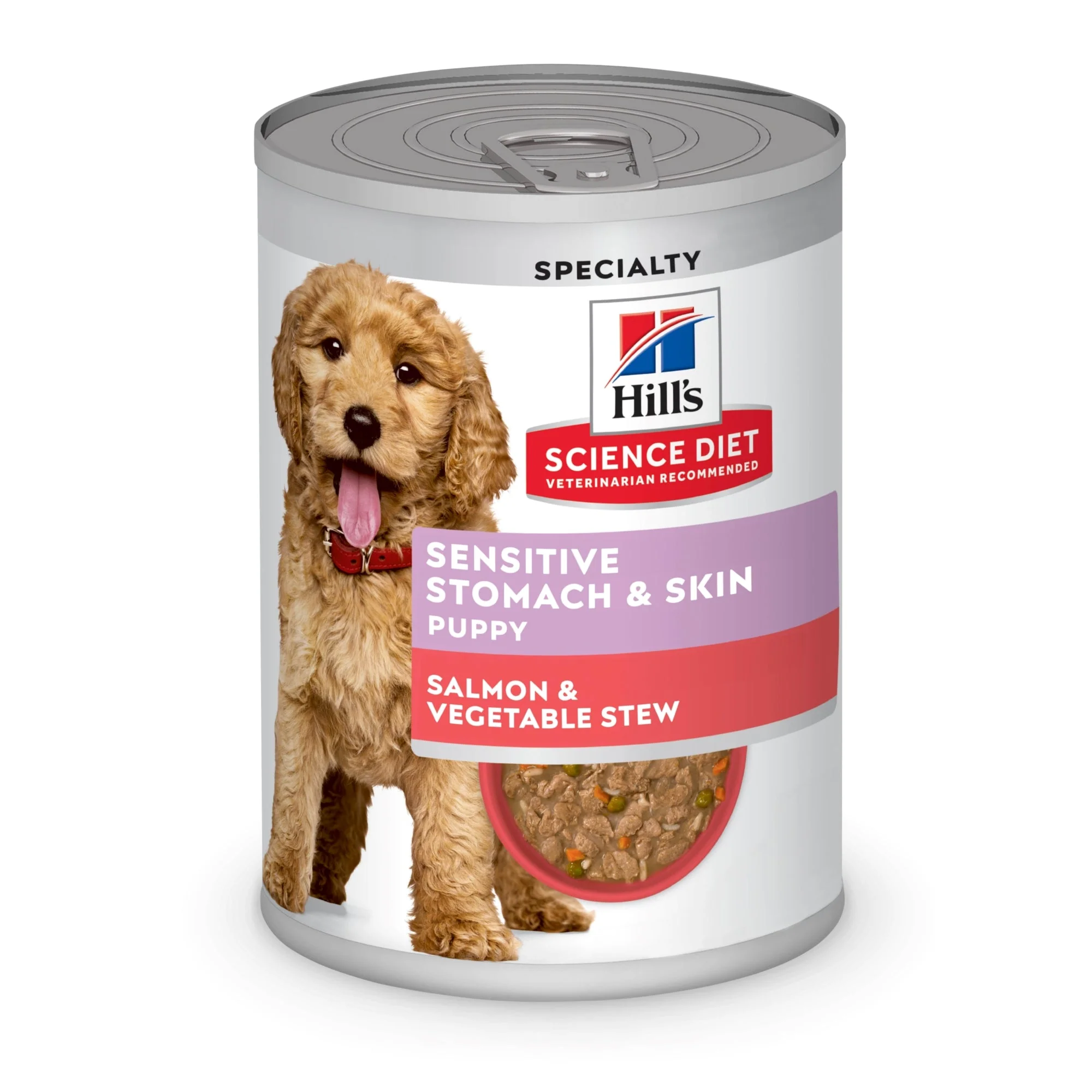 Hill's Science Diet Puppy Sensitive Stomach & Skin Salmon & Vegetable Stew Chunks in Gravy Canned Wet Dog Food